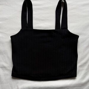 American Eagle Outfitters Black Ribbed crop top